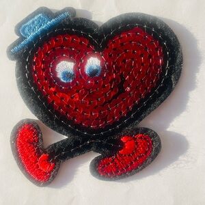 Sequin Heart Patch with Hat